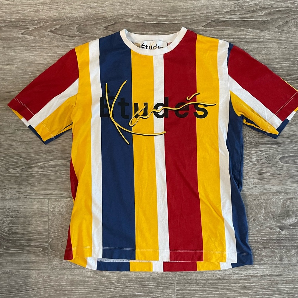 Études x Karl Kani Striped T Shirt - Size Small